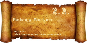 Medvegy Mariann névjegykártya